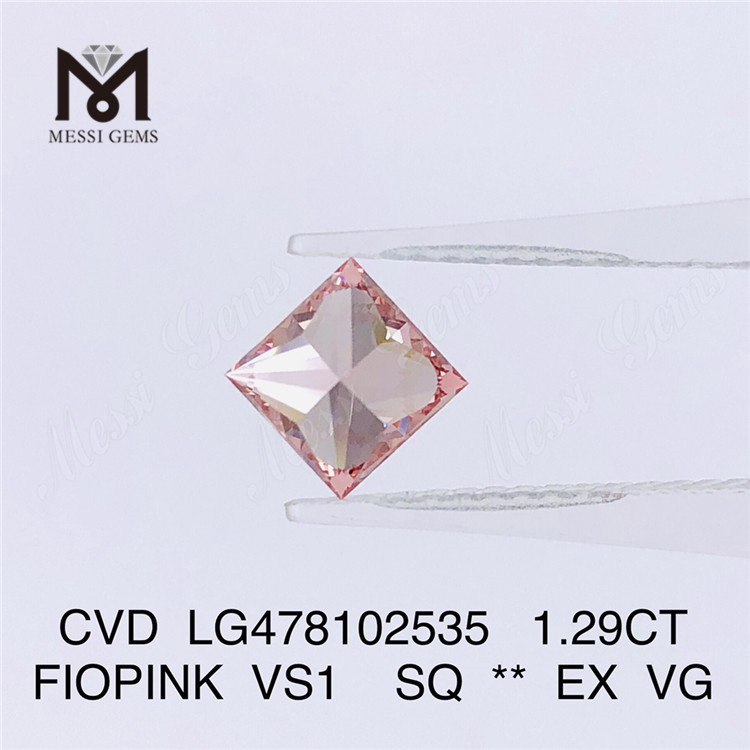 1.29CT FIOPINK VS1 gros laboratoire créé diamants CVD LG478102535