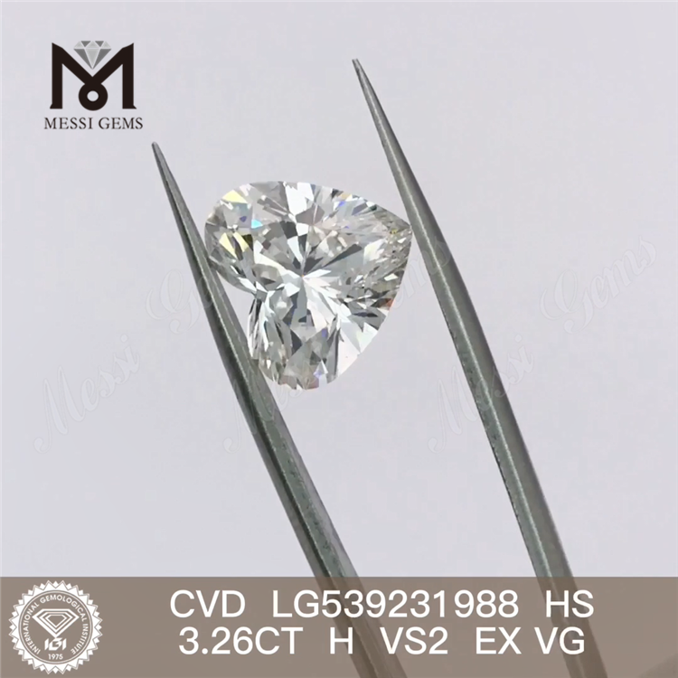 3.26ct H CVD coeur meilleur diamant de laboratoire en vrac HS diamant de laboratoire en vrac en vente
