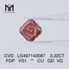 3.22CT FANCY DEEP PINK VS1 CU GD VG CVD diamant cultivé en laboratoire LG497143087