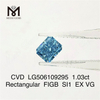 1.03ct rectangulaire FIGB SI1 EX VG diamant cultivé en laboratoire CVD LG506109295