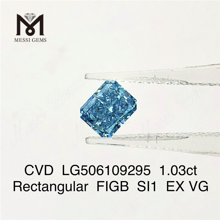 1.03ct rectangulaire FIGB SI1 EX VG diamant cultivé en laboratoire CVD LG506109295