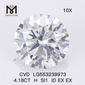 4.18CT H couleur diamants de laboratoire en vrac SI1 ID EX EX diamant cultivé en laboratoire prix de gros