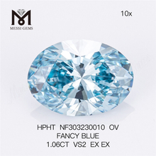 1.06CT VS2 OV diamant de laboratoire en gros FANCY BLUE HPHT NF303230010