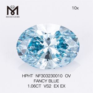 1.06CT VS2 OV diamant de laboratoire en gros FANCY BLUE HPHT NF303230010