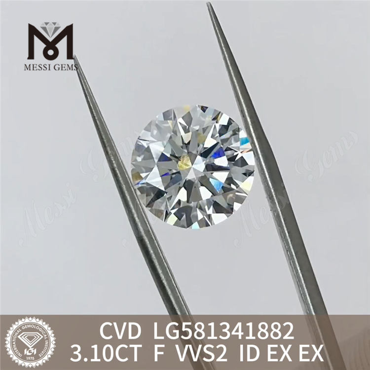 3.10CT F VVS2 ID EX EX Diamants CVD en gros pour les fabricants de bijoux CVD LG581341882 丨Messigems