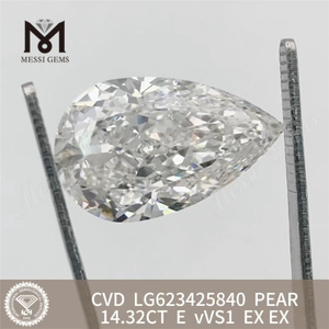 14.32CT PEAR E VVS1 CVD Diamant de laboratoire 14ct en vente 丨 Messigems LG623425840 