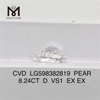8.24CT D VS1 PEAR CVD laboratoire fabriqué diamants prix de gros 丨 Messigems LG598382819