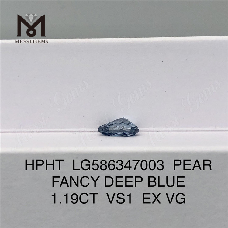 1,19CT VS1 PEAR FANCY DEEP BLUE EX VG HPHT Bleu Hpht Diamant Coût LG586347003
