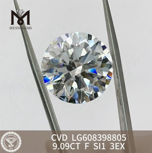 9.09CT F SI1 3EX CVD Diamant cultivé en laboratoire Chine IGI Certifié Perfection 丨 Messigems LG608398805