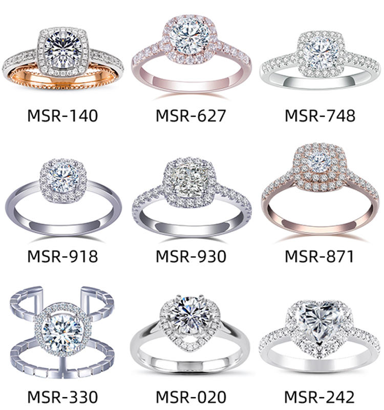 Bague de fiançailles en diamant en or 14 carats Bijoux personnalisés Or Femme Mode Meilleures ventes 