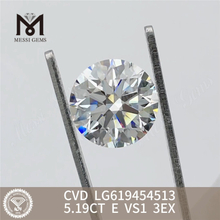 5,19CT E VS1 3EX Taille ronde Coût du diamant 5ct CVD LG619454513丨Messigems