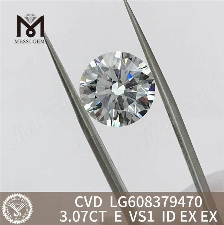3.07CT E VS1 RD Diamant synthétique cvd 3ct LG608379470 pour paramètres personnalisés 丨 Messigems 
