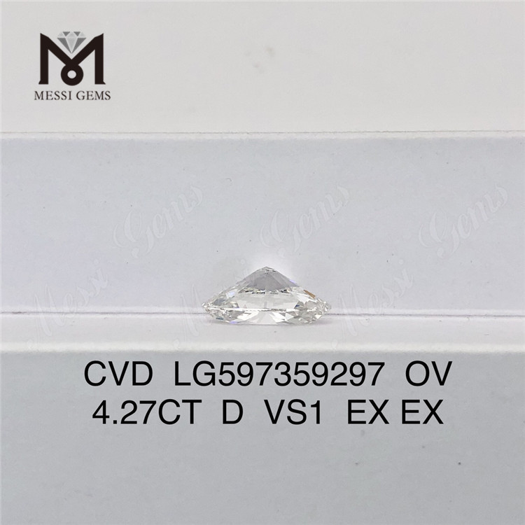 4.27CT D VS1 EX EX Diamants OV CVD de haute qualité pour les acheteurs en gros en vrac CVD LG597359297 丨 Messigems