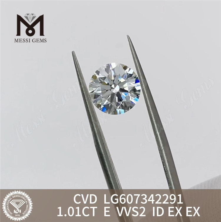 Diamant cultivé en laboratoire 1.01CT E VVS2 CVD pour bijoux personnalisés 丨 Messigems LG607342291 
