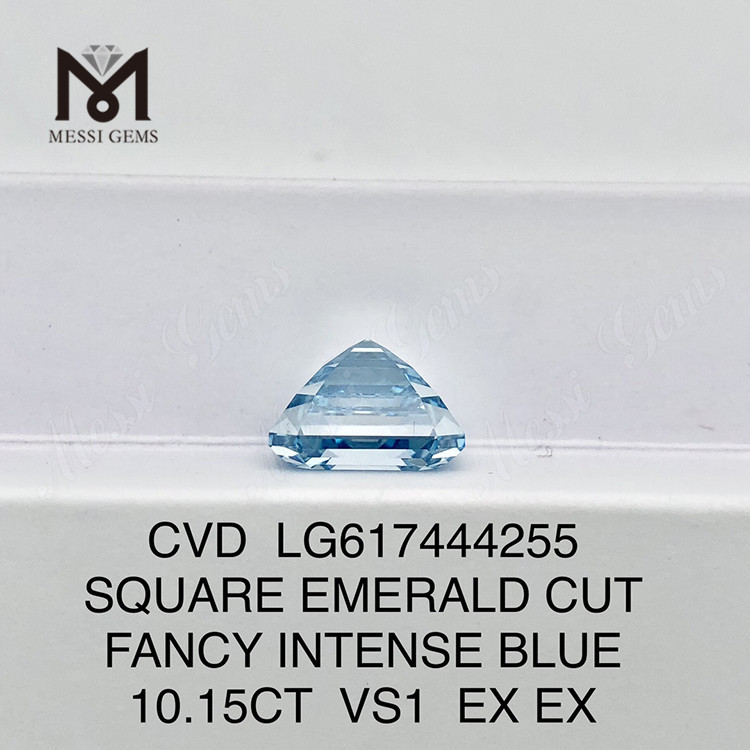 10.15CT VS1 FANCY INTENSE BLUE SQUARE EMERALD coût des diamants artificiels 丨 Messigems CVD LG617444255