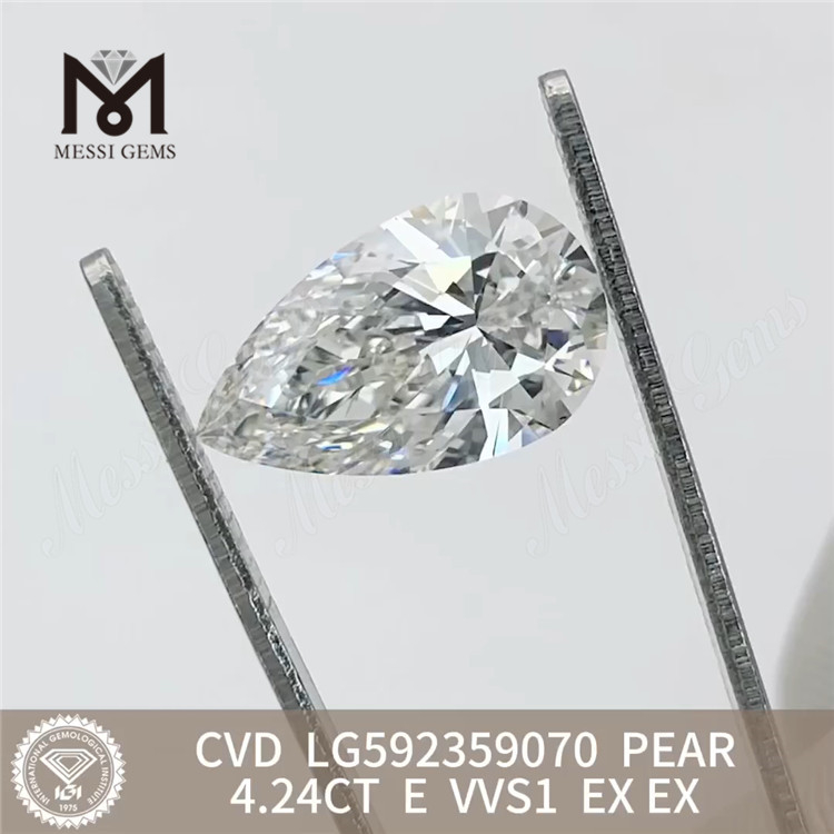 4.24CT Diamant IGI taille poire E VVS1 EX EX CVD LG592359070丨Messigems