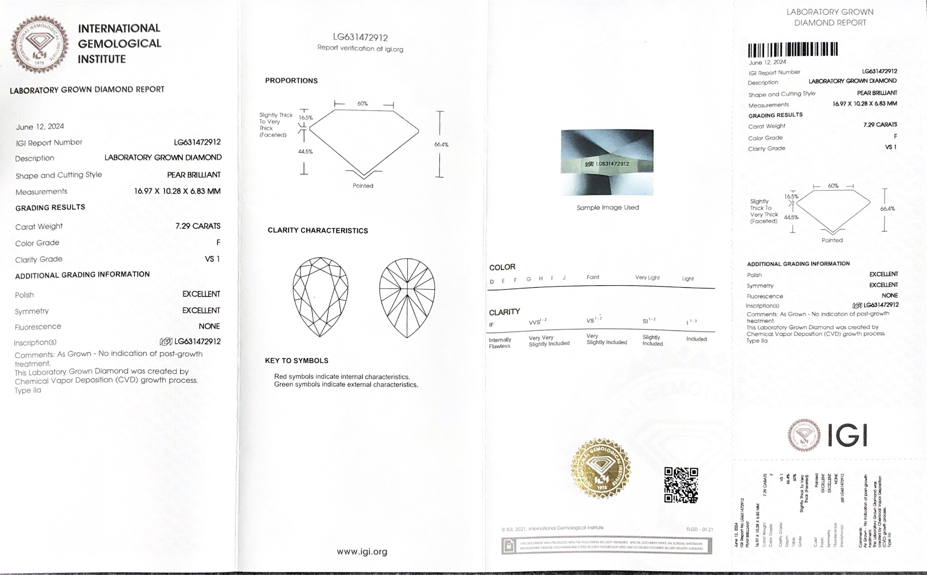 diamants de laboratoire poire igi