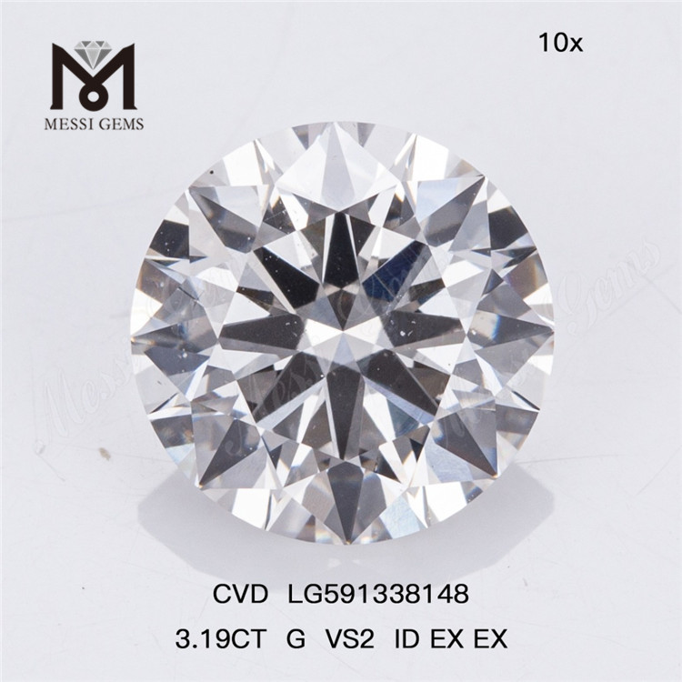 3,19CT G VS2 ID EX EX Créez votre chef-d'œuvre avec des diamants fabriqués en laboratoire CVD LG591338148丨Messigems