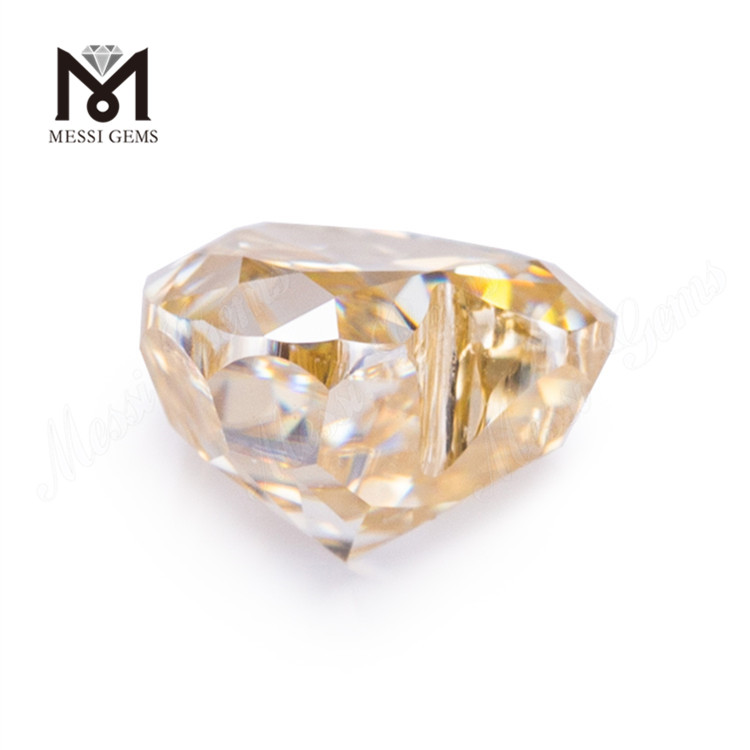 9*9mm coeur lâche moisanite diamant M-jaune fabricant de pierre moissanite