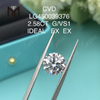 Diamants de laboratoire CVD ronds taille G VS1 IDEL de 2,58 carats