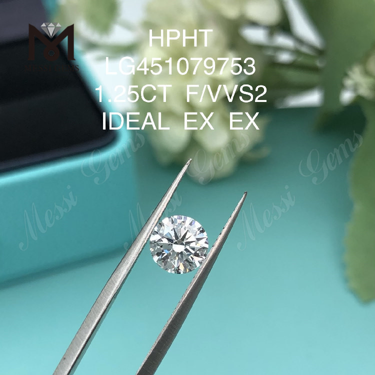 Diamants de laboratoire 1.25ct F VVS2 RD IDEAL Cut Grade diamant HPHT en vente