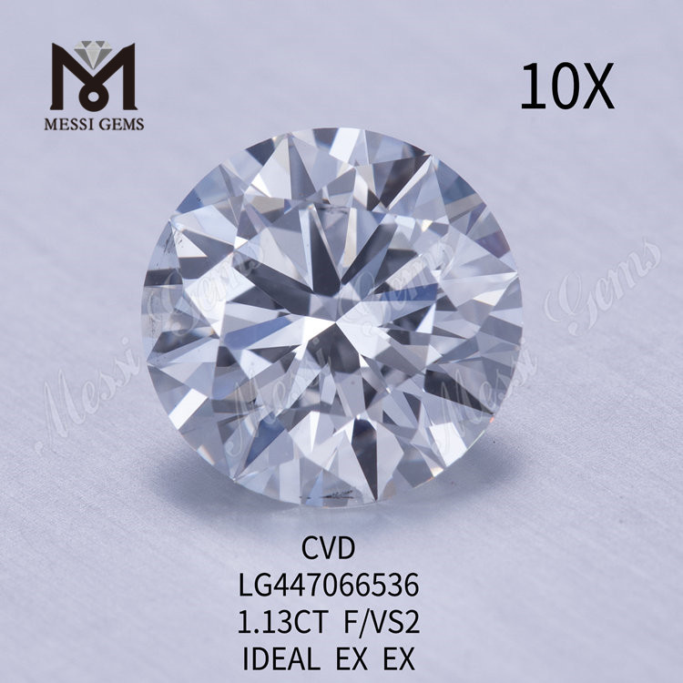 Diamants de laboratoire CVD ROUND BRILLIANT 1.13ct VS2 F IDEL Cut