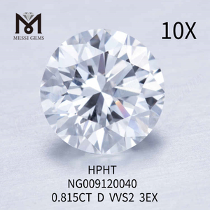 0.815CT D blanc rond fait de diamants VVS2 3EX