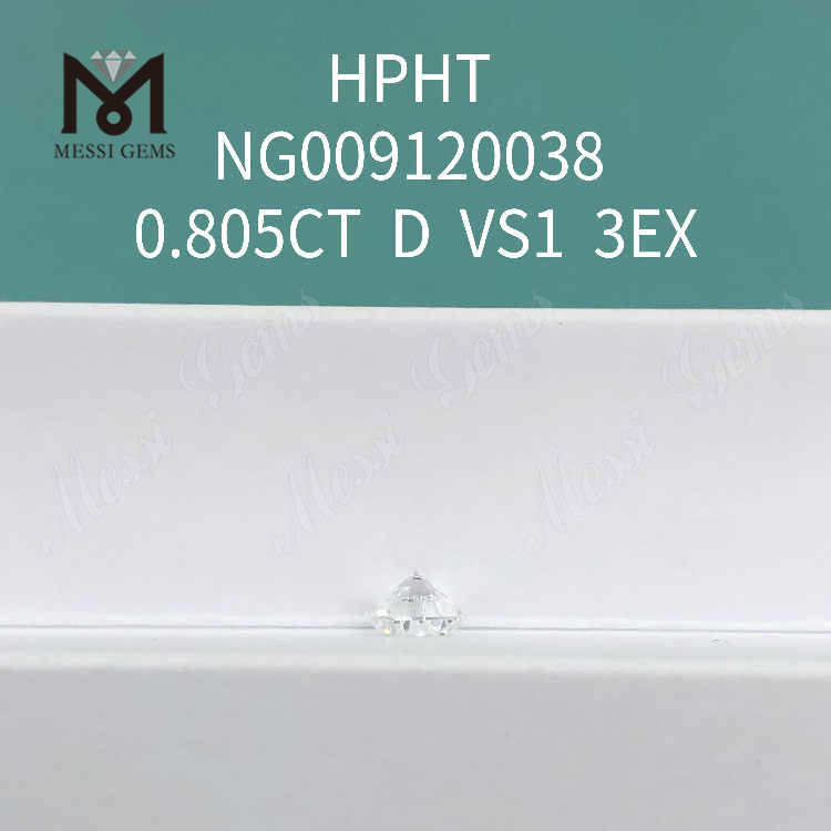0.805CT D VS1 diamant de laboratoire rond blanc 3EX