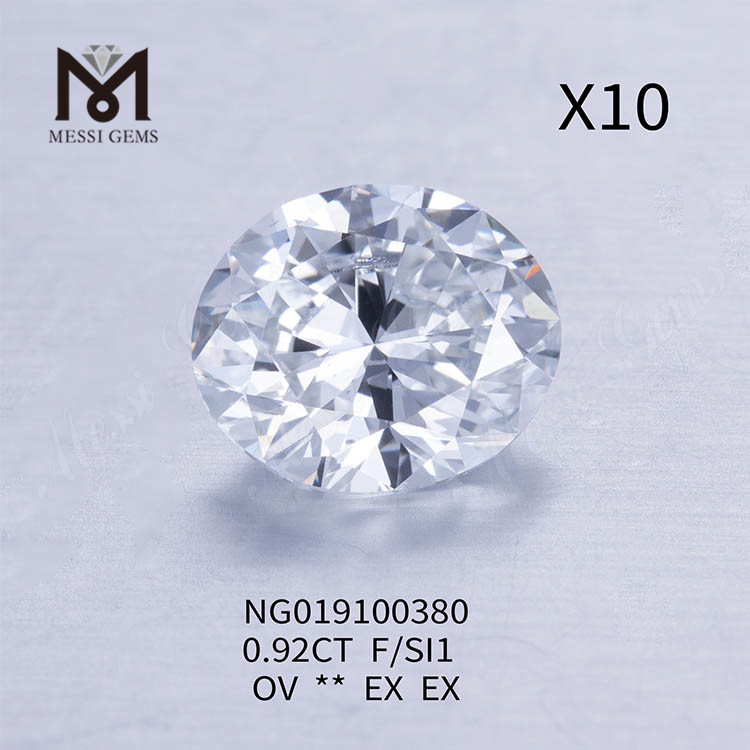 0.92ct F OVAL Loose Gemstone Synthétique Diamant SI1 