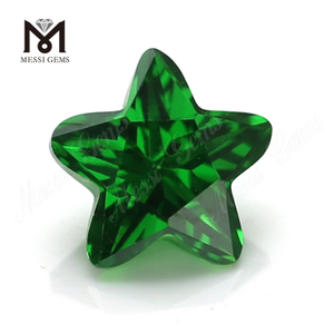 Pierres de zircone cubique en forme d'étoile de couleur verte 3*3-12*12mm CZ pour la fabrication de bijoux