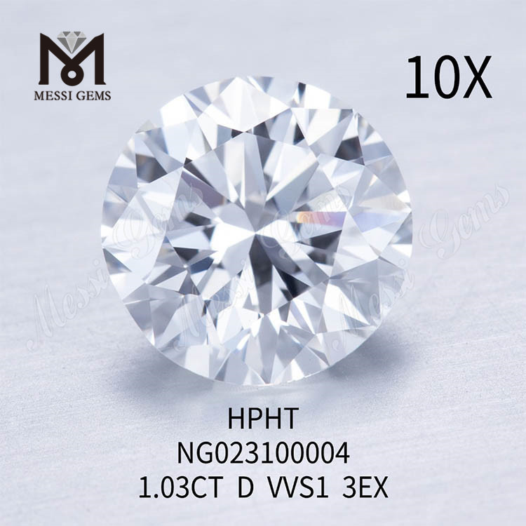 D Couleur blanc rond Lab Grown Diamond stone 1.03ct VVS1 EX Cut
