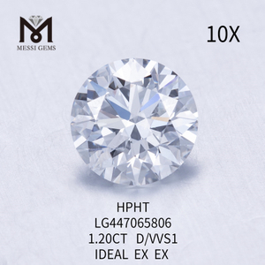 1,20 carat D VVS1 Diamants de laboratoire ronds BRILLANT IDEAL Cut HPHT