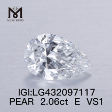 2,06 carats E/VS1 Diamant poire cultivé en laboratoire FAIR VG