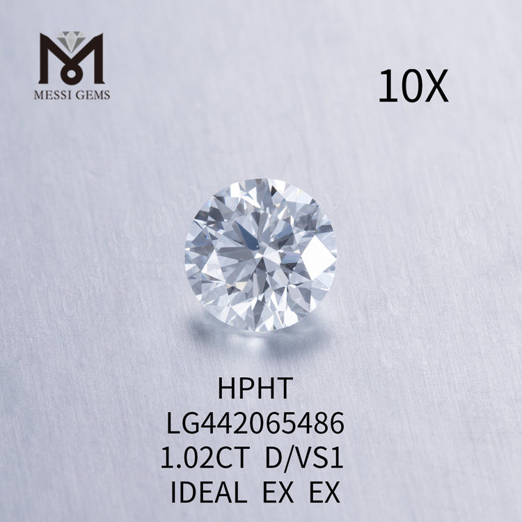 1.02 carat D VS1 Diamants ronds certifiés en laboratoire IDEAL