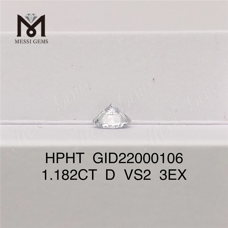 1.182CT RD D 3EX Lab diamant cultivé HPHT VS2 diamant fabriqué par l\'homme