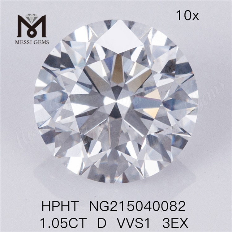 1.05CT Round D VVS1 HPHT 3EX Diamants de laboratoire brillants en vrac 