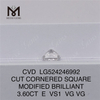 3.60CT CVD SQ E VS1 VG VG magasin de diamants de laboratoire prix usine