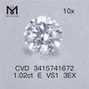 1.02ct VS 3EX diamant de laboratoire rd E couleur diamant fabriqué par l\'homme en stock