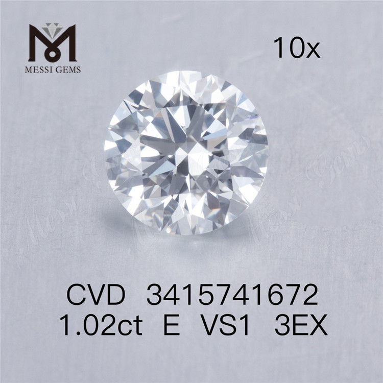 1.02ct VS 3EX diamant de laboratoire rd E couleur diamant fabriqué par l'homme en stock