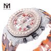 L\'ensemble de main de luxe d\'hommes a glacé la conception en fonction du client de montre de Moissanite de diamant