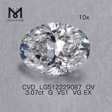 3.07ct G vs cvd lad diamant 3ct diamant de laboratoire ovale IGI