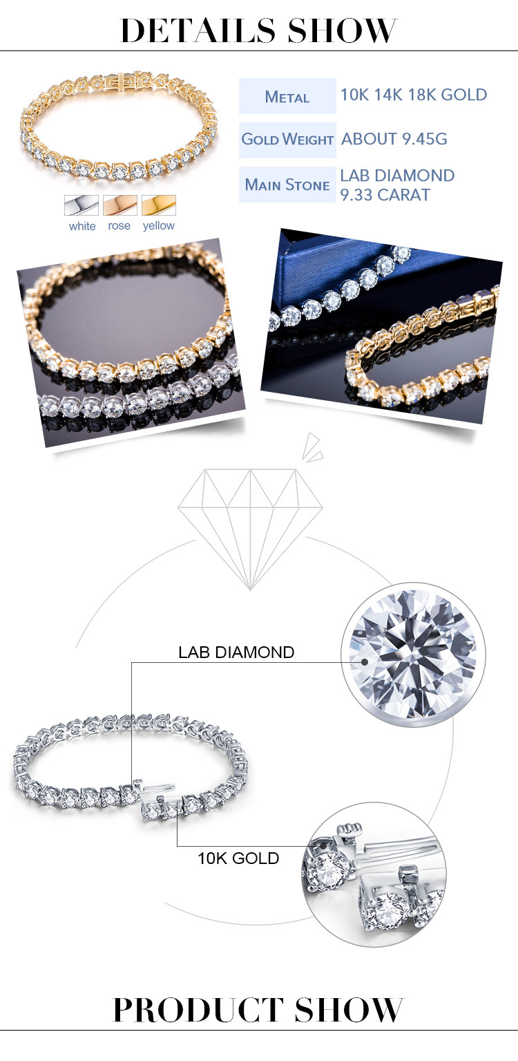 bracelet en argent et diamants de laboratoire