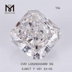 5.06CT F VS1 EX VG CVD SQ diamants cultivés en laboratoire 5 carats de haute qualité 