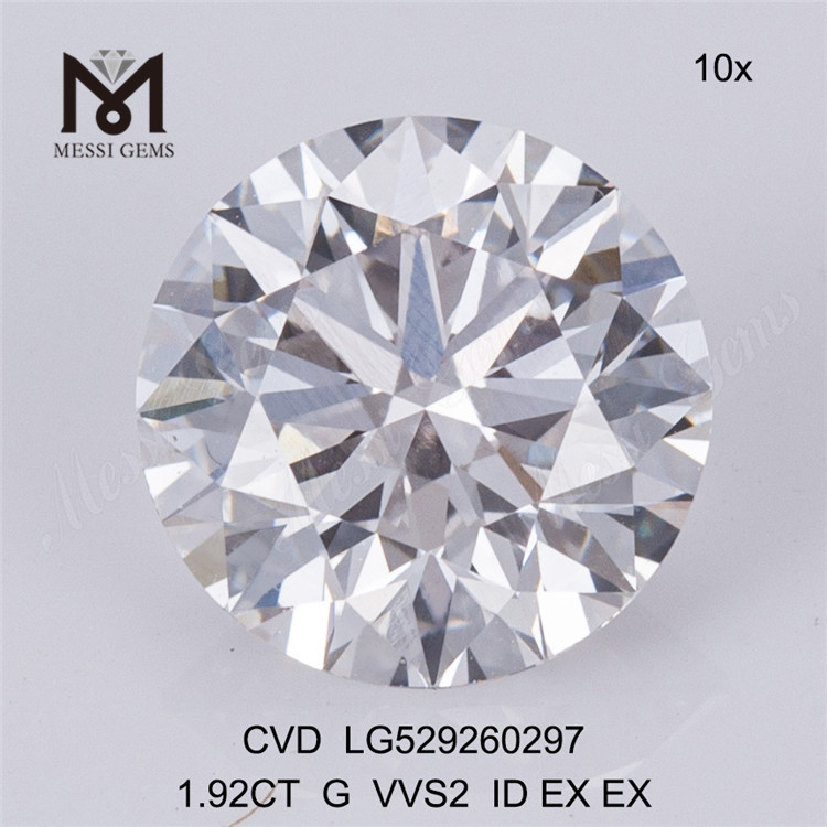 Vente de diamants de laboratoire en vrac de 1,92 ct G vvs diamant rond créé par le laboratoire d'identification de 1,5 carat en vente