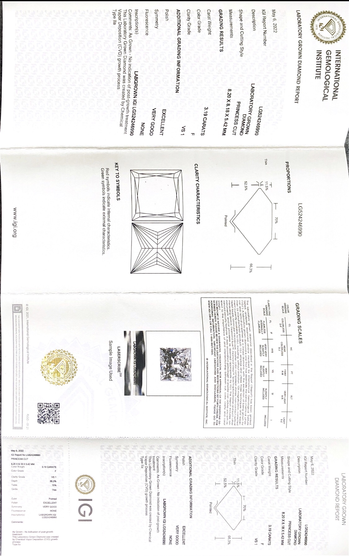 SQ diamant fabriqué par l'homme