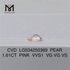 1.61ct PEAR lab diamant diamant rose laboratoire cultivé en vente