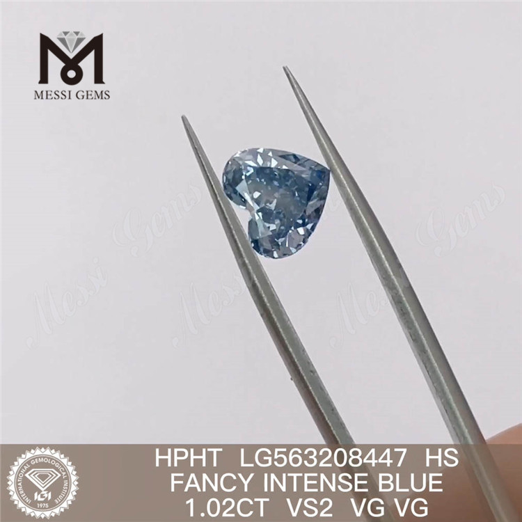 1.02CT HS FANCY INTENSE BLUE VS2 VG VG diamant cultivé en laboratoire HPHT LG563208447
