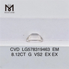 8.12CT G EM VS2 EX EX pierres précieuses cultivées en laboratoire en vrac CVD LG578319463