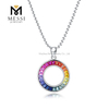 Bijoux de mode arc-en-ciel vide cercle Lab Grown collier de diamants pour les femmes