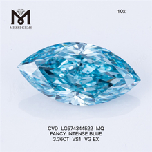 3.36CT VS1 VG EX 3ct MQ FANCY INTENSE BLUE prix des diamants bleus cultivés en laboratoire CVD LG574344522